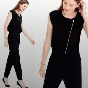 J.CREW Black Asymmetrical Zip Jumpsuit
